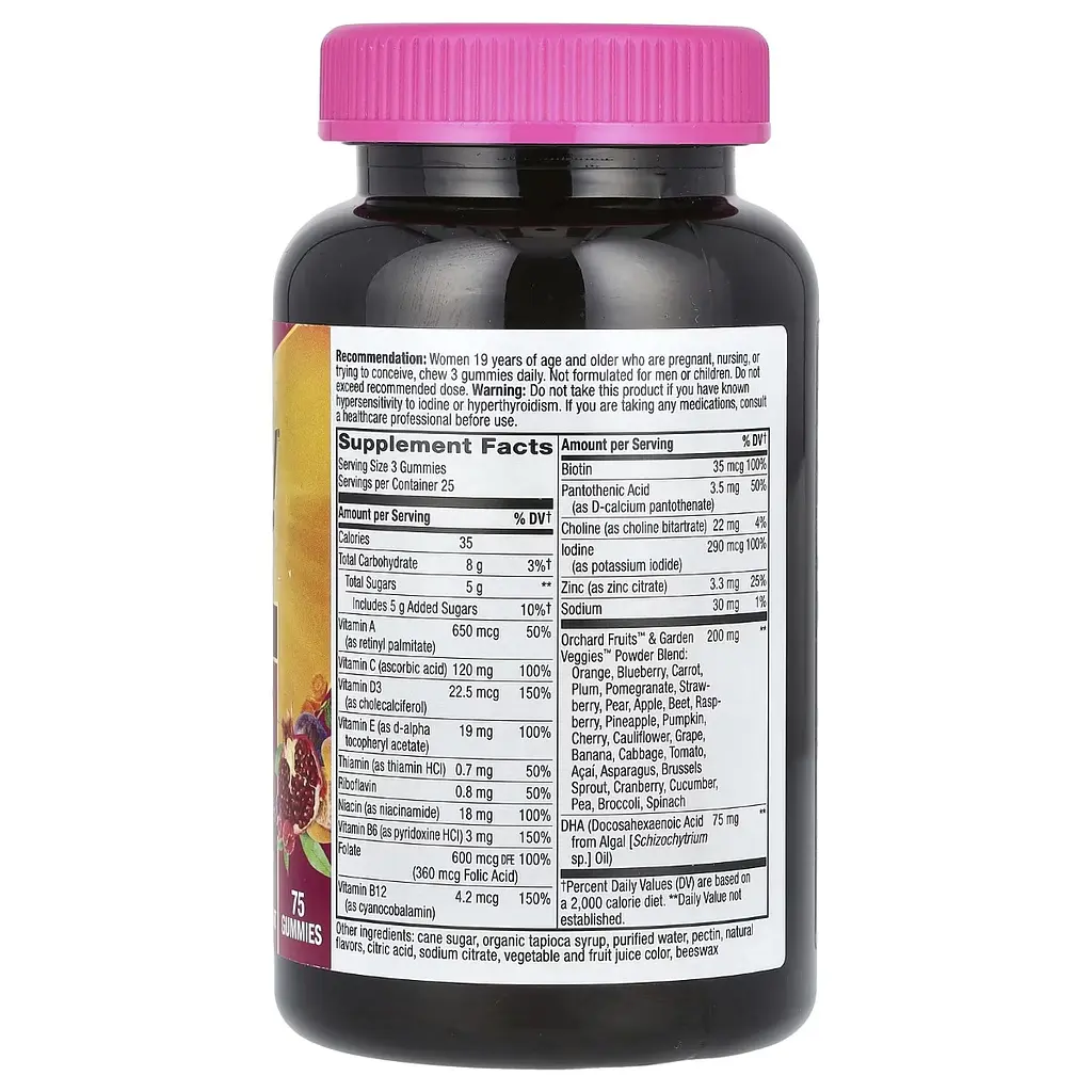 Мультивітаміни для вагітних Nature's Way Alive! Prenatal with Plant DHA зі смаком полуниці та лимона 75 жувальних цукерок - фото 2