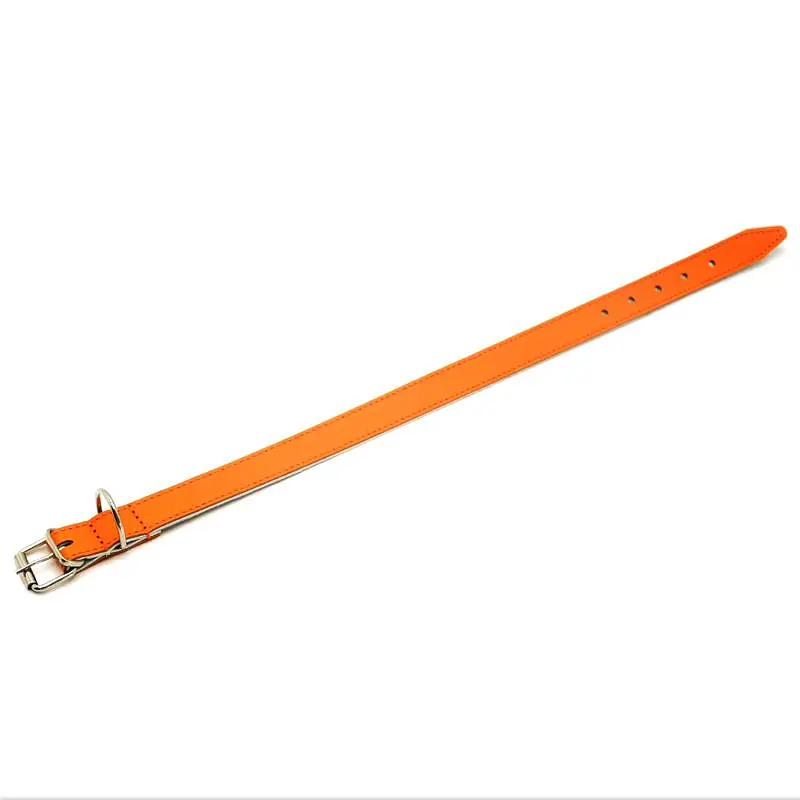 Нашийник для собак Zoo-hunt ОД Фарби шкіряний подвійний оранжевий 1,8/28-36 см - фото 3