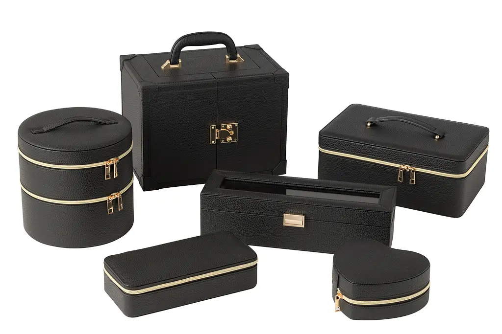 Шкатулка-чемодан для прикрас J-Line з еко-шкіри чорний (46559) - фото 3