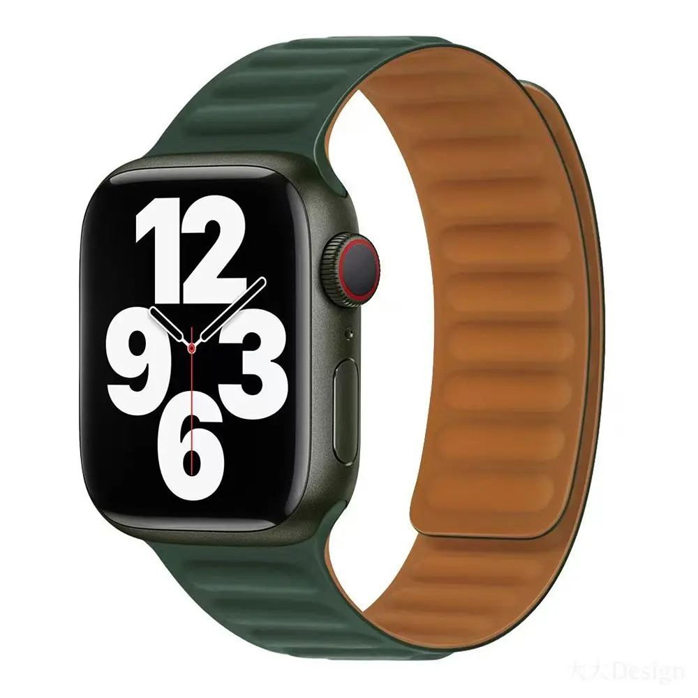 Магнітний ремінець Magnetic Soft Touch Apple Watch 49/Watch 45/Watch 44/Watch 42mm Sequoia Green (37202_3610731)
