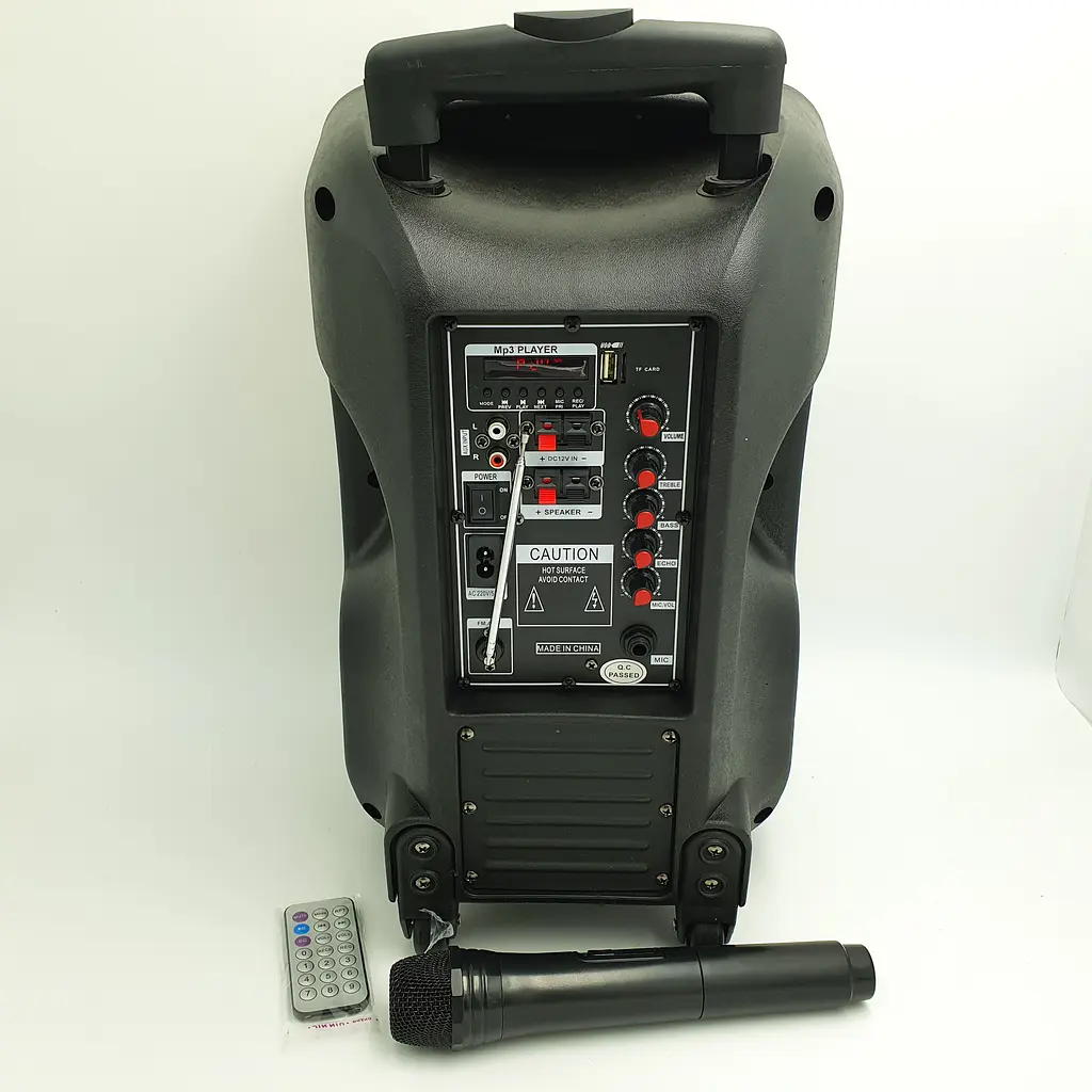 Акустична система акумуляторна колонка 10" з мікрофоном радіо Su-Kam BT100D 500 Вт чорна - фото 2