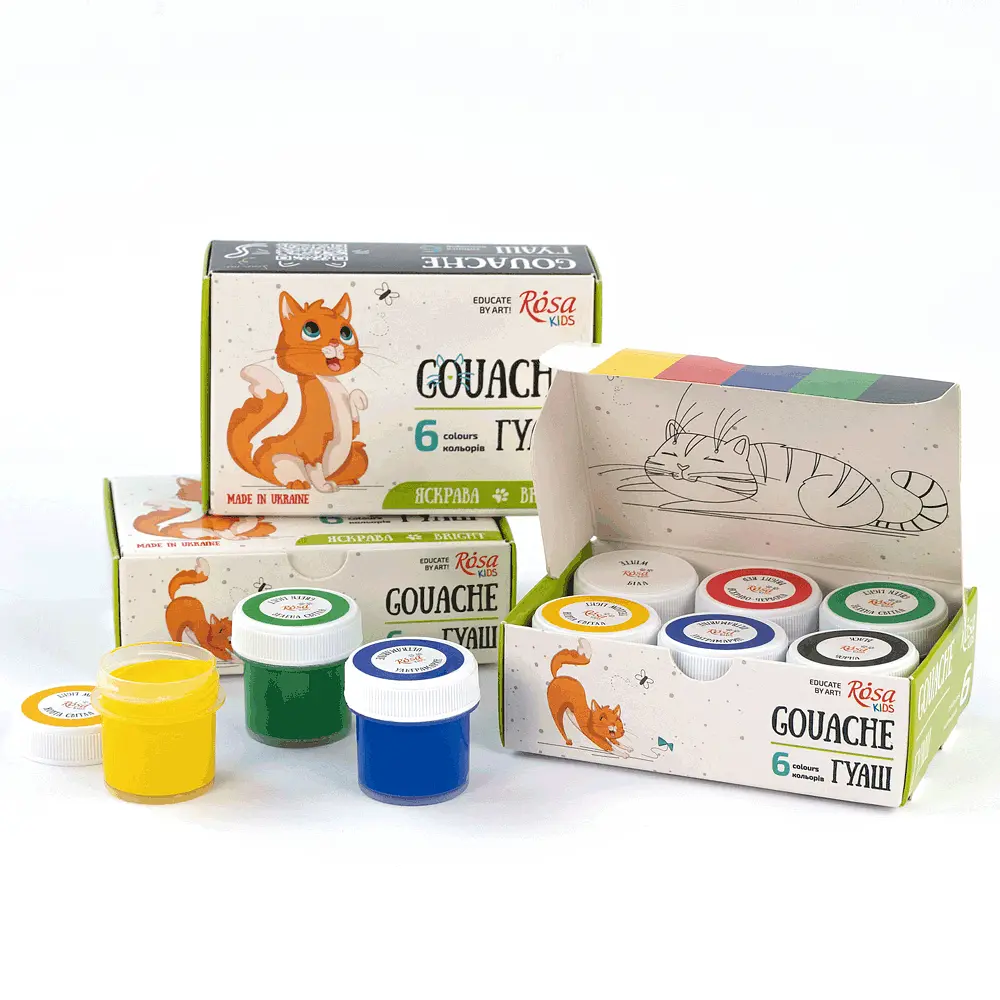 Набір гуашевих фарб Cats 6×10 мл ROSA Kids (4823098541578) - фото 5