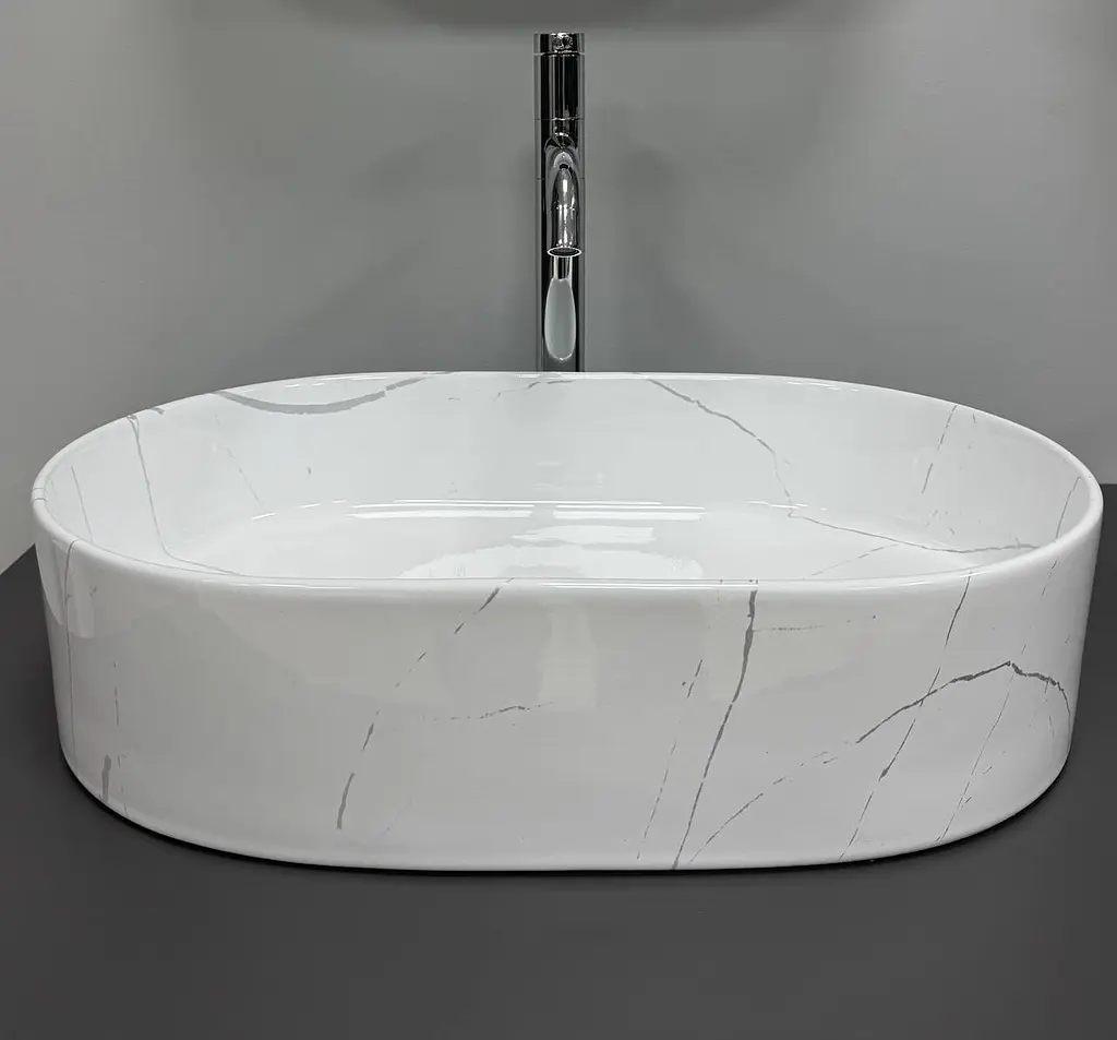 Умивальник VBI Verona накладний 50x34 см marble white glossy VBI-011330 - фото 5
