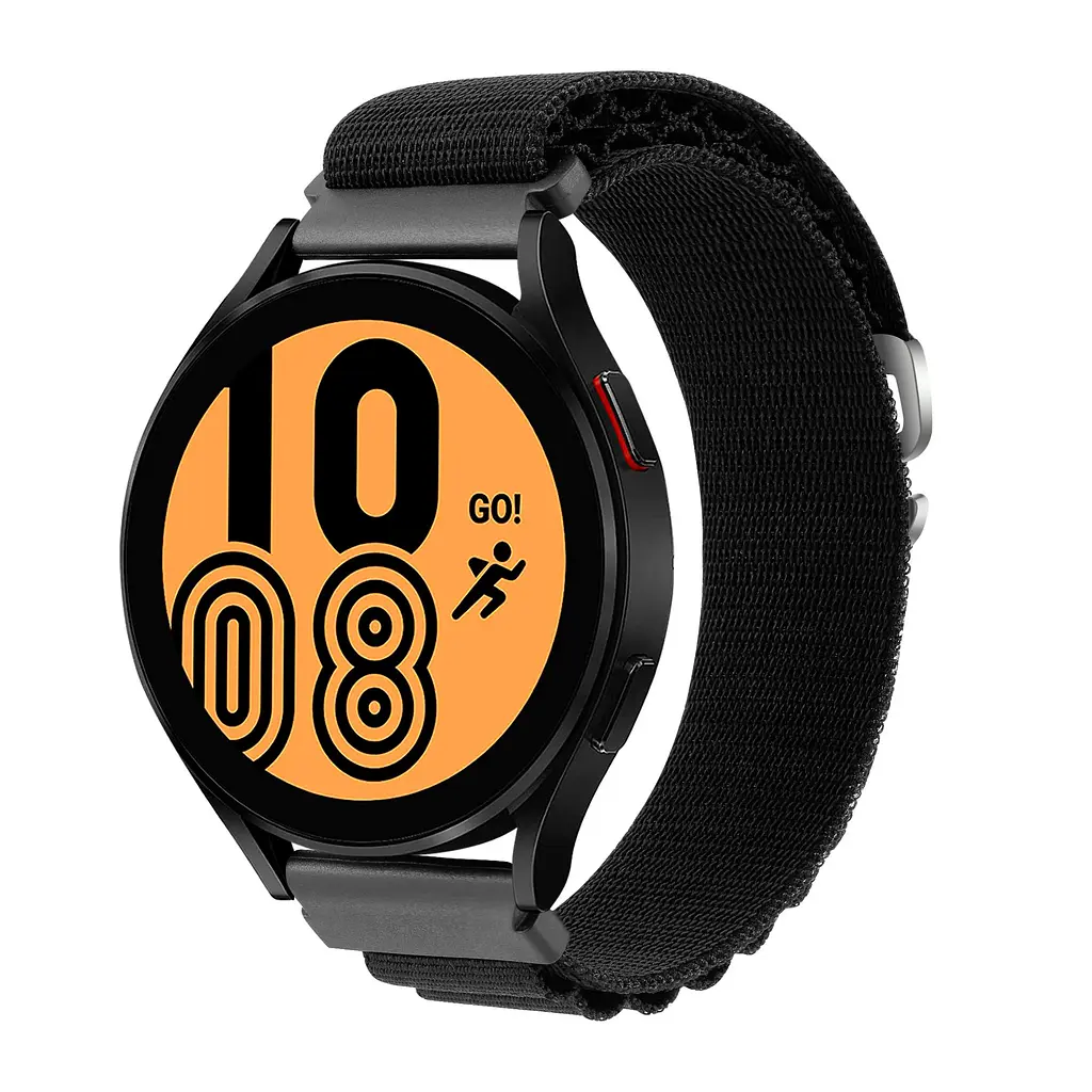 Ремешок для Xiaomi Amazfit GTS 2 2e 3 4 mini - черный Watchbands NormalCloth Wave ширина крепления 20мм нейлоновый (W25-7WB67878447) - фото 2