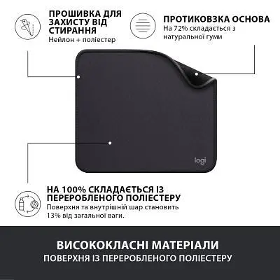 Коврик для мышки Logitech Mouse Pad Studio Series Graphite (956-000049) - фото 4