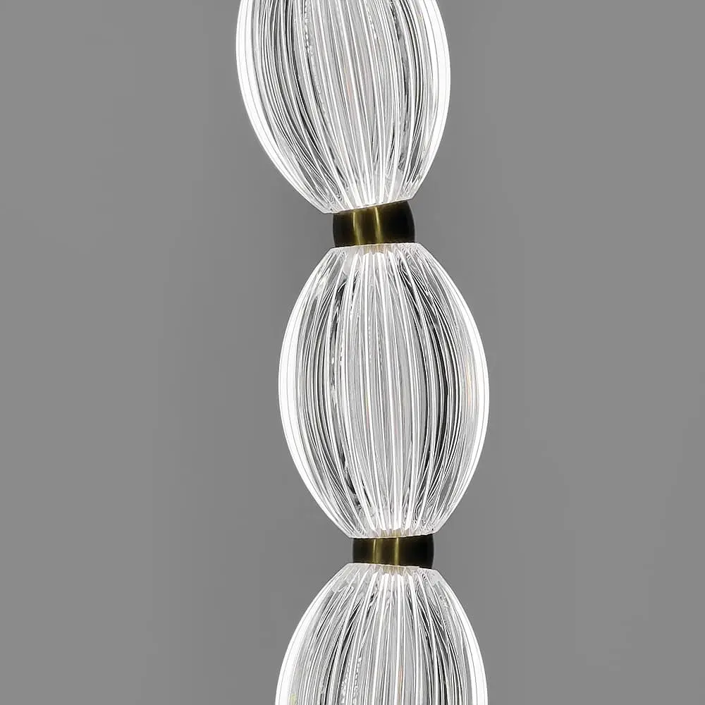 Дуговая Led люстра с 20 прозрачными рельефными шариками в корпусе 140 см Line F | Ст. MJ344-1400L AB+CL - фото 5