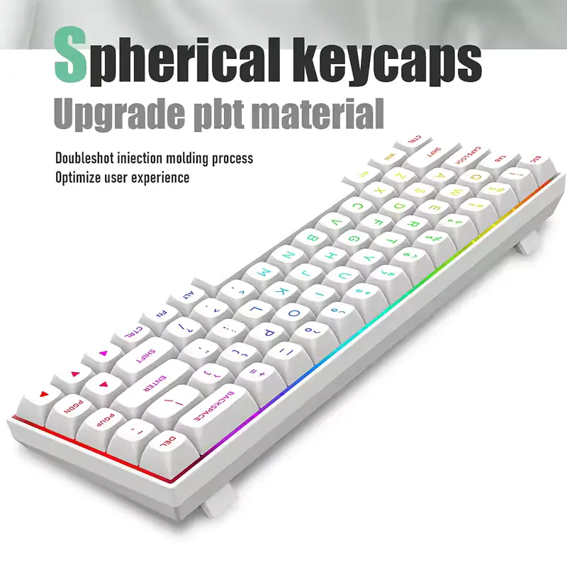 Ігрова магнітна клавіатура E-Yooso HZ-68 / Pink Magnetic Switch / RGB / 8К / Hall Switch / White - фото 3