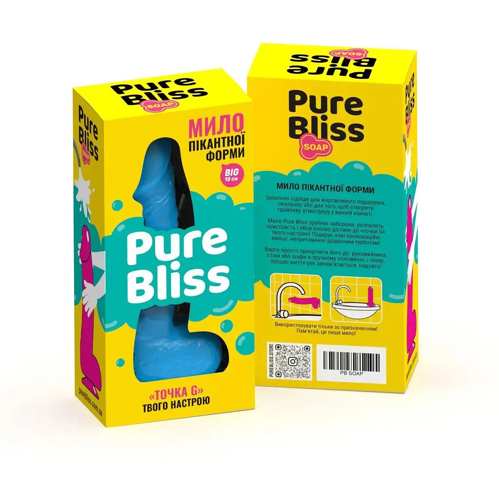 Крафтовое мыло-член с присоской Pure Bliss Big Blue - фото 7