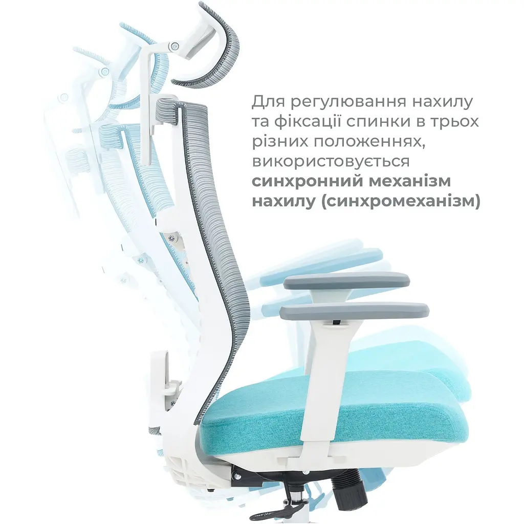 Офисное кресло OfficePro Balance OC550-W-DG-BL White/Dark Gray/Blue [148646] - фото 8