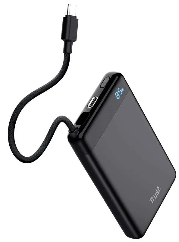 Trust Акумулятор портативний літій-іонний power bank Trust Fiera, 10000мА·рік, 2хUSB-C, 20W, PD/QC 3.0, чорний - фото 8