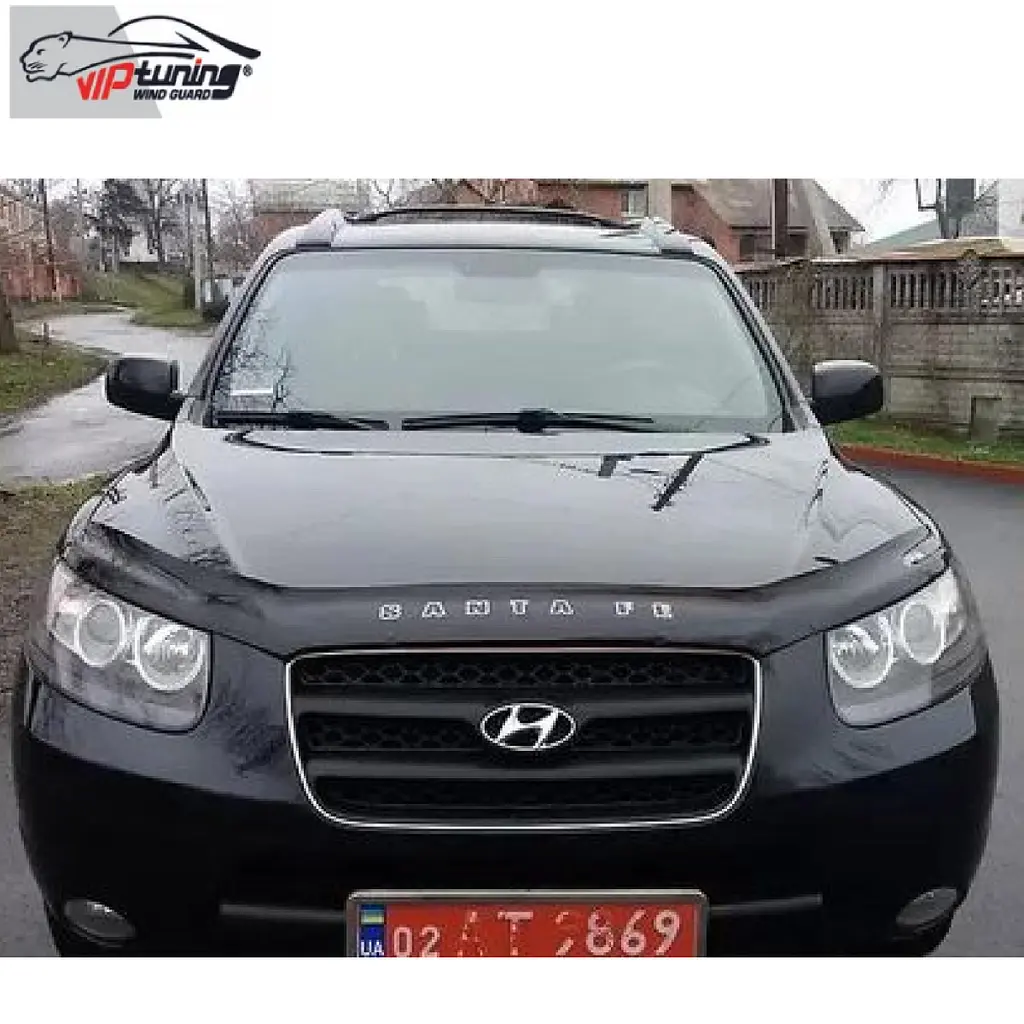 Дефлектор капоту мухобійка для Hyundai Santa Fe 2006-2012 (Vip Tuning) HYD11 - фото 2