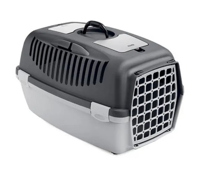 Переноска для тварин Stefanplast Gulliver 2 з пластиковими дверима до 8 кг темно-сіра (97280) - фото 2
