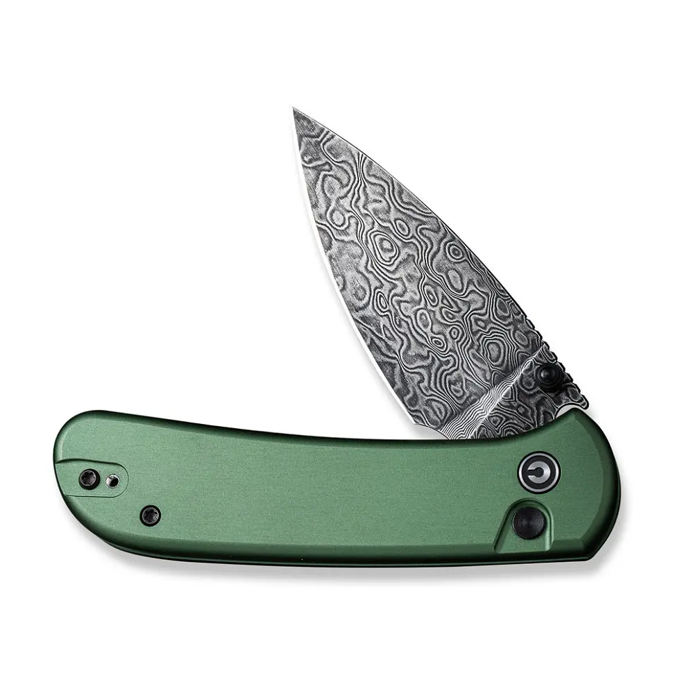 Ніж складаний кишеньковий Civivi Qubit, (7.6 см) Damascus/Aluminum темно-зелений - фото 3
