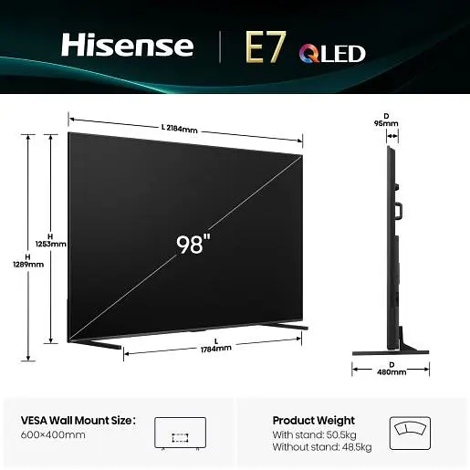 LED-телевізор Hisense 98E7Q (7134230) - фото 2
