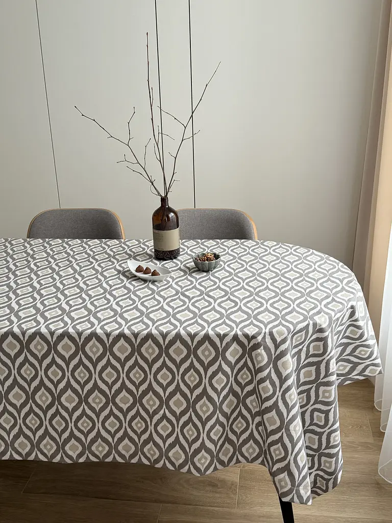 Скатертина столова Ecotton DUCK 150х170 см водовідштовхувальна Абстракт сірий (27951/29) (25033) - фото 8