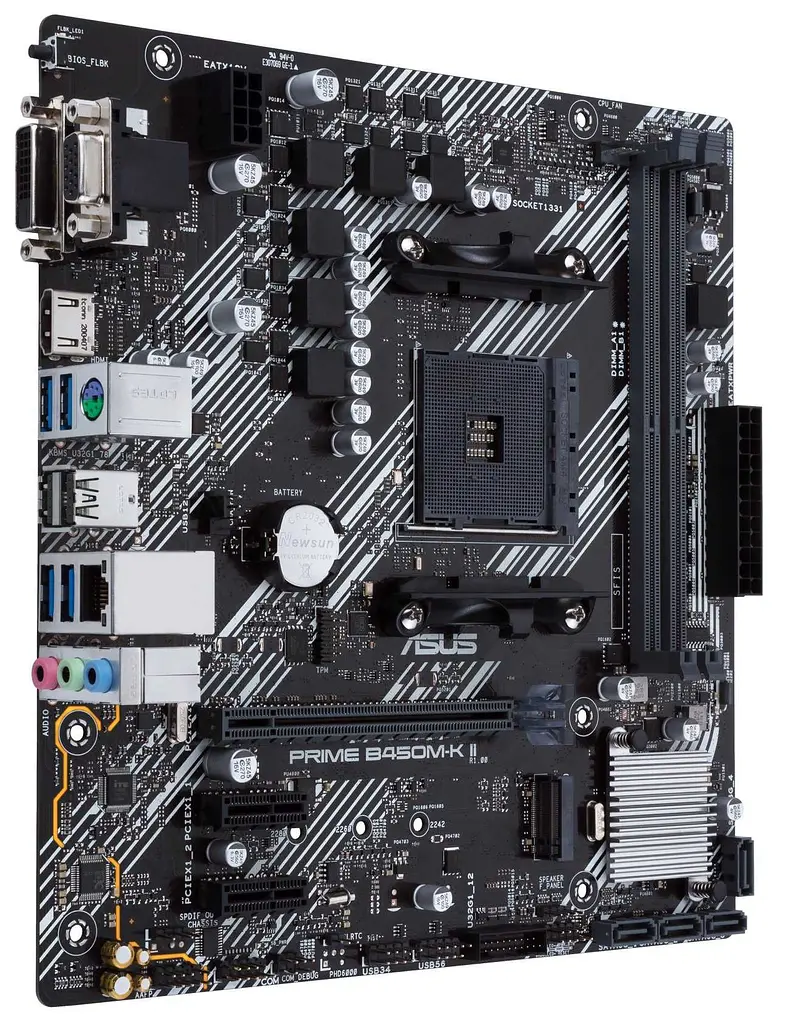 Материнская плата ASUS PRIME B450M-K II (Prime B450M-K II) (Socket AM4, AMD B450, Micro-ATX) Б/у - фото 3