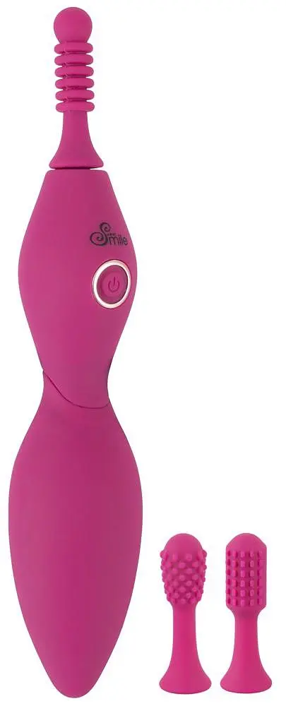Кліторальний вібратор Sweet Smile Spot Vibrator With 3 Tips 17.9 см рожевий - фото 2