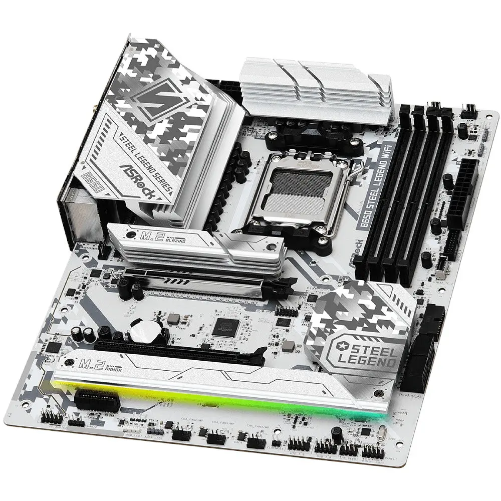 Материнська плата ASRock B650 Steel Legend WIFI (AM5/B650, 4xDDR5, 2xPCIex16, HDMI/DP, 4xSATA, 3xM.2, 2.5GLan, ATX) - фото 3