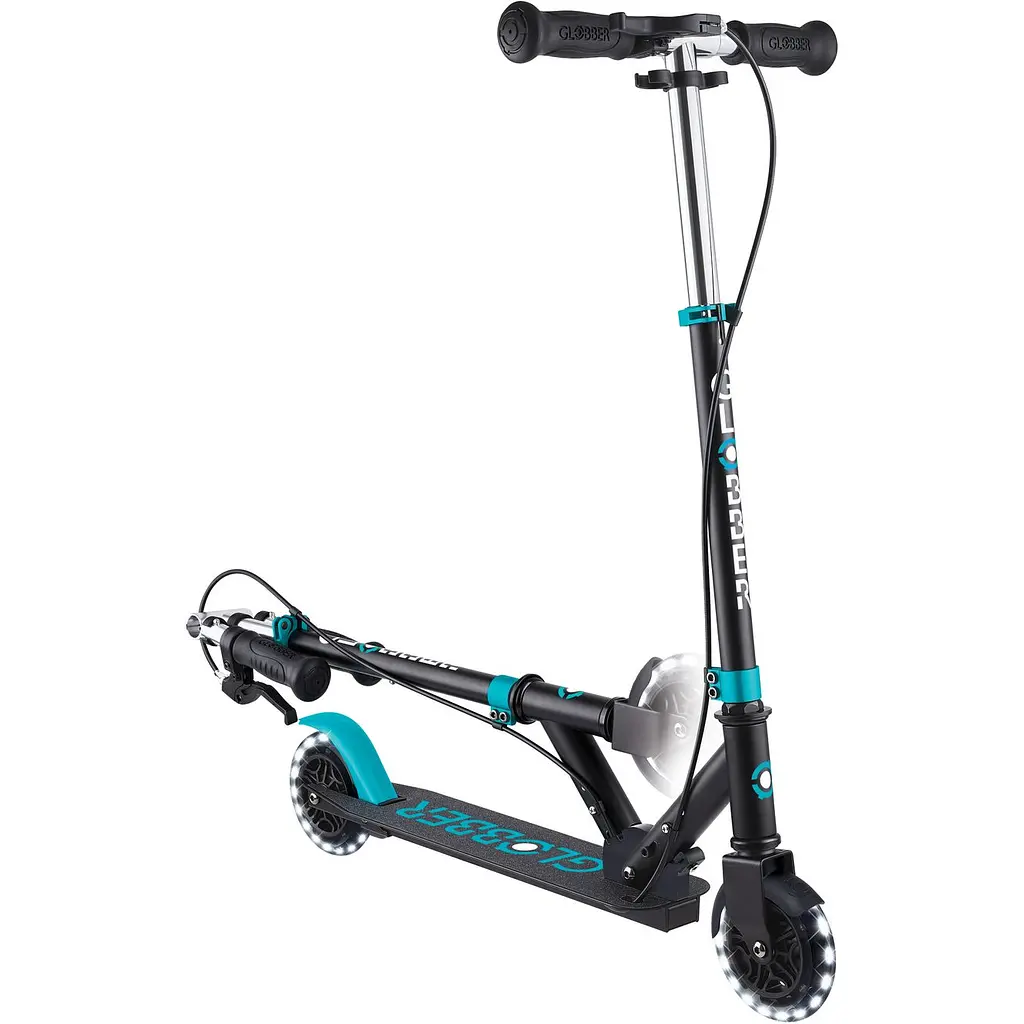 Самокат Globber Flow Element Junior Lights 50 кг чорно-бірюзовий (729-105) - фото 3