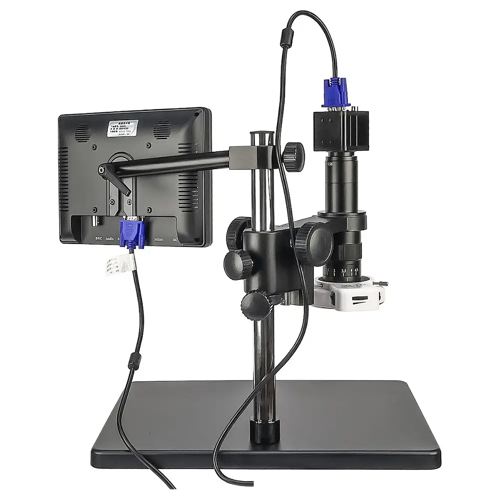 Цифровий мікроскоп з монітором 8" та штативом Kaisi 45A-BD LED (підсвічування 5V, фокус 95 мм, кратність збільшення 12X/77X) - фото 2