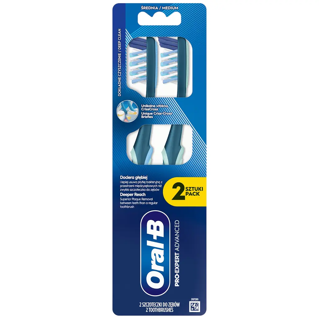 Набір зубних щіток Oral-B Pro Expert Advanced Medium середньої жорсткості темно-зелений 2 шт. - фото 2
