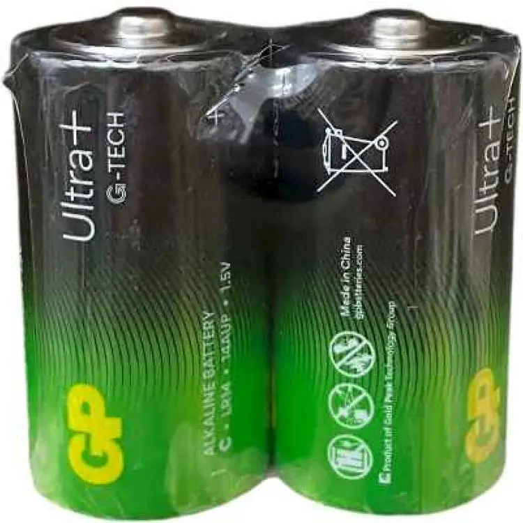 Батарейка GP LR14 2шт ULTRA + ALKALINE 1.5V 14AUP-