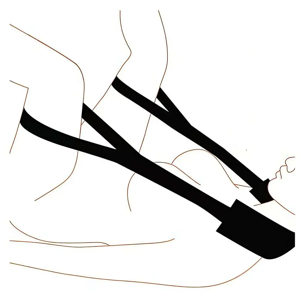 БДСМ ремінь регульований для фіксації та утримування стегон та ніг для еротичних ігор Чорний - фото 4