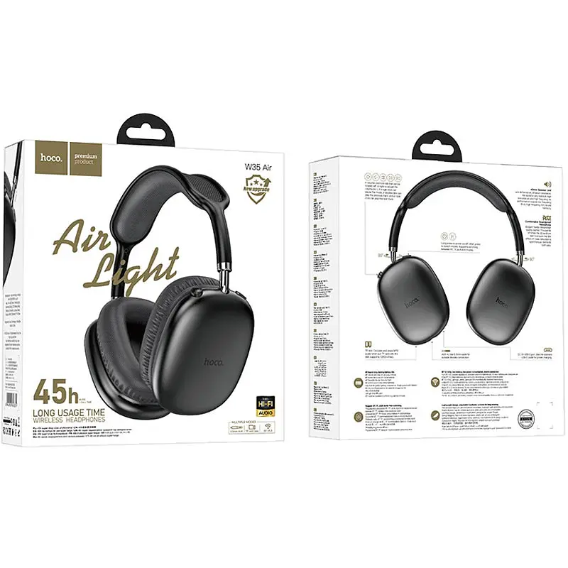 Накладные беспроводные наушники Hoco W35 Air Triumph Black - фото 4