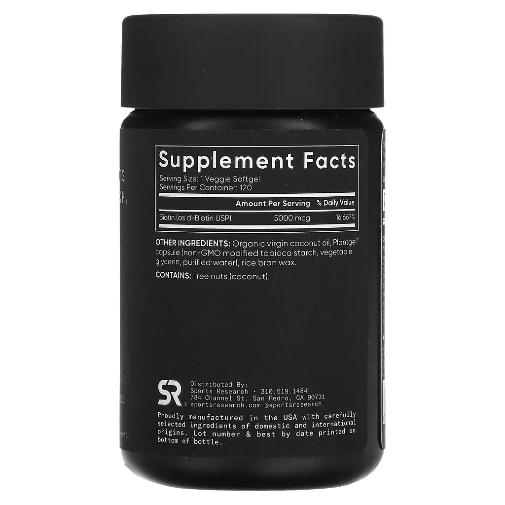 Биотин Sport Research Biotin 5000 mcg 120 капсул - фото 2