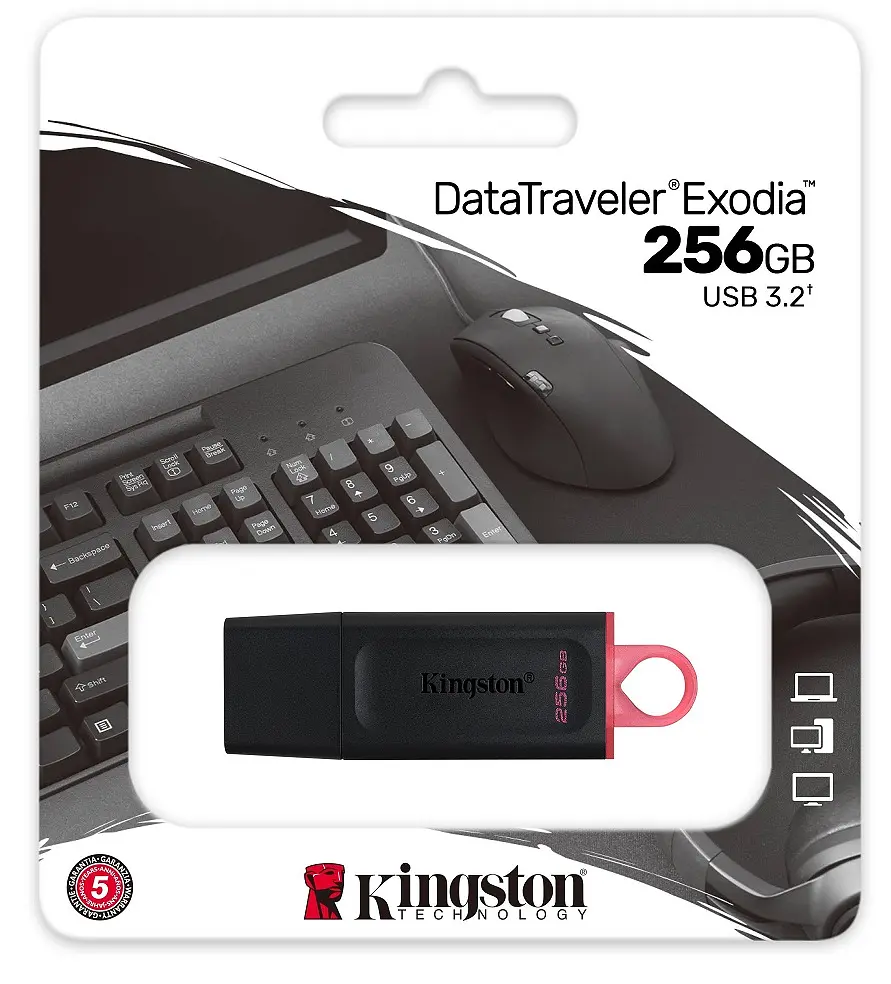USB 3.2 Flash Drive 256Gb Kingston DataTraveler Exodia, Black/Red (DTX/256GB) - фото 3