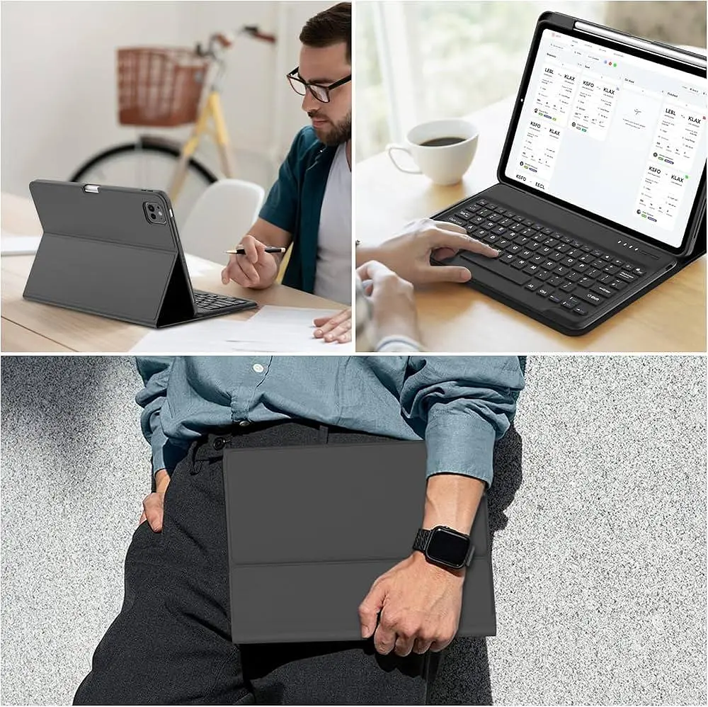 Чохол-клавіатура Jademall для планшета iPad Pro 13” M4 2024 чорний (SKU-006) - фото 8