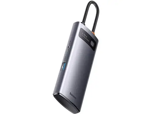 Хаб USB Baseus Metal Gleam, Grey, Type-C 3.0 - 1xType-C (15 Вт) / 4xUSB 3.0, кабель 15 см, алюмінієвий корпус (WKWG070013) - фото 3