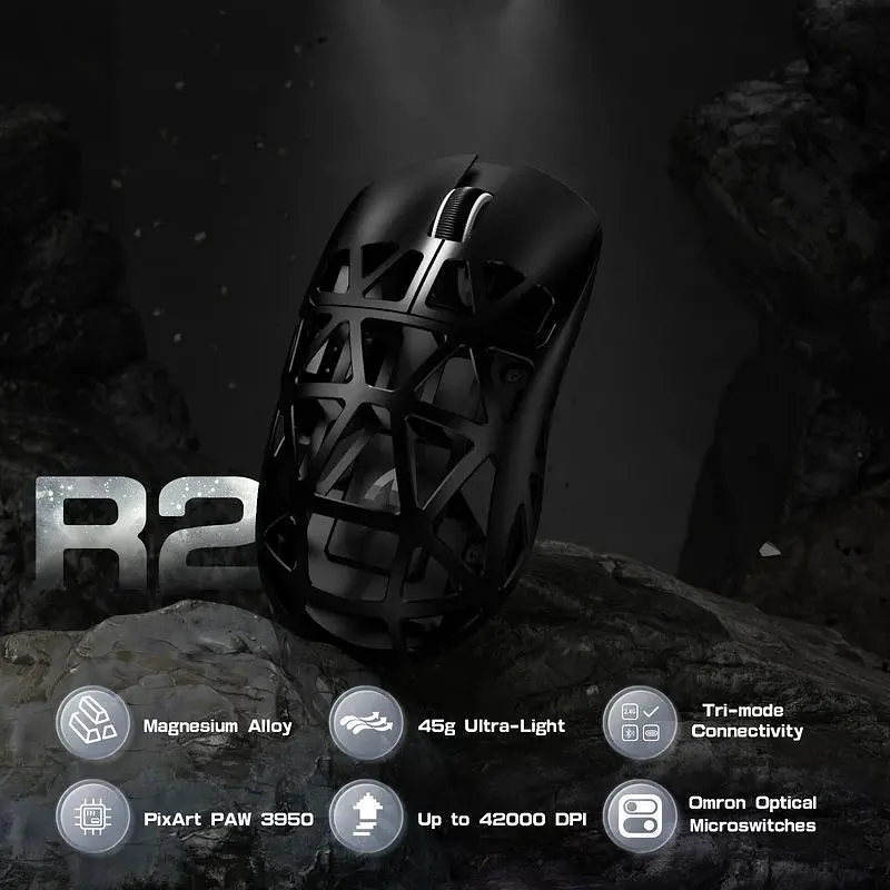 Миша Attack Shark R2 Magnesium Alloy 8K Black (AS-6972792470894-BB) [166748] - фото 4