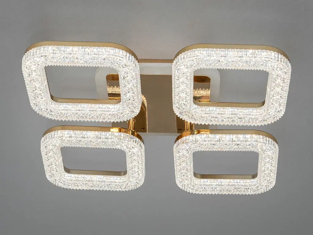 Люстра стельова LED Diasha S2205/4G, 50W, 3200K-6000K, золото, сучасний стиль, з пультом управління - фото 3