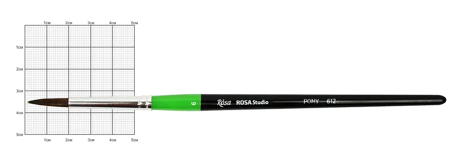 Пензель поні кругла 612 № 6 коротка ручка ROSA Studio (4823086700215)