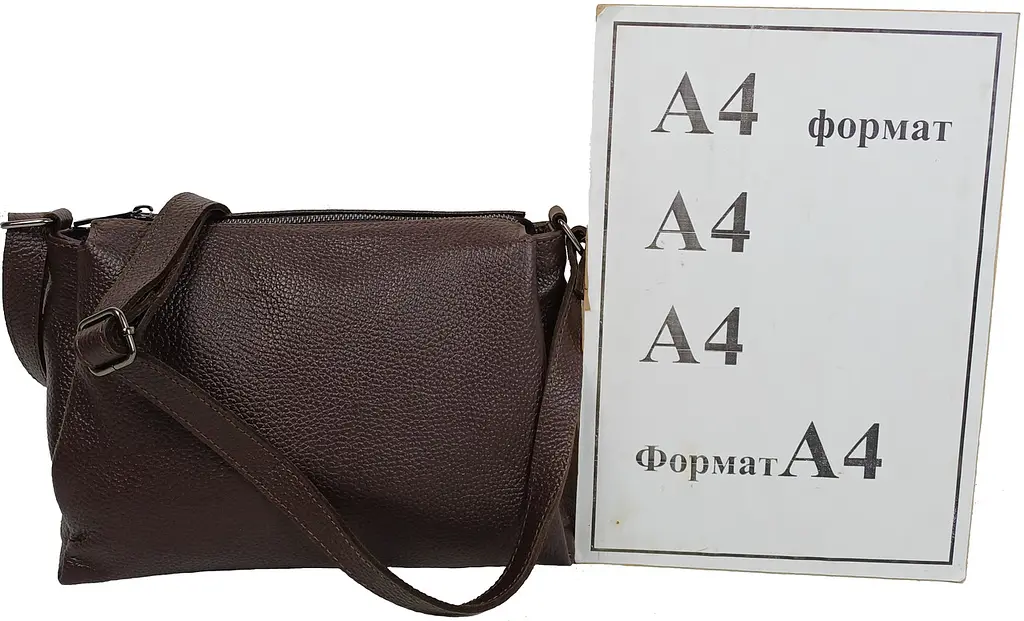 Жіноча шкіряна сумка на плече Borsacomoda Темно-коричнева - фото 10