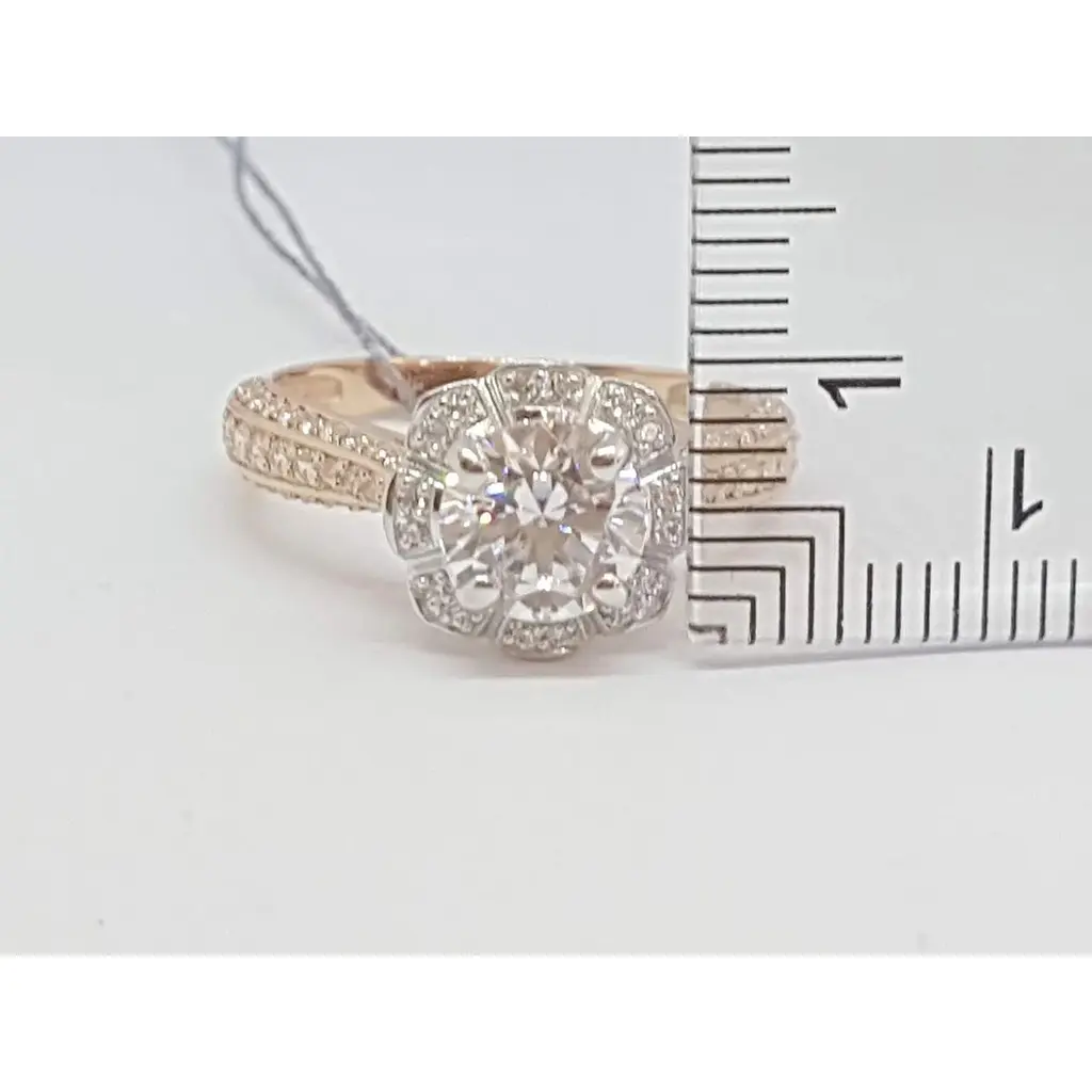 Золоте кільце Харківська ювелірна фабрика з фіанітами Swarovski. 80512-СВ 18,5 - фото 6