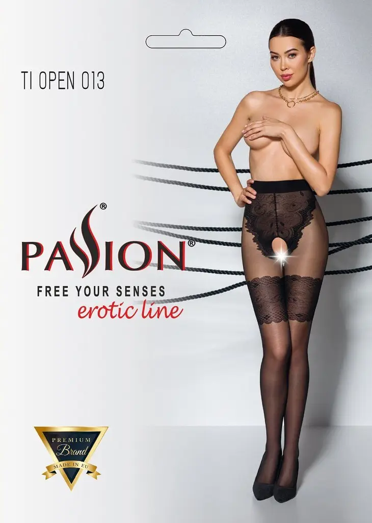 Колготки Passion Tiopen 013 з відкритим доступом 1/2 чорні - фото 3