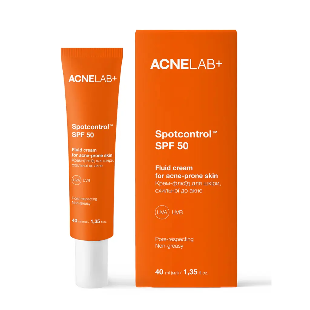 Крем-флюїд для шкіри, схильної до акне Spotcontrol SPF 50 Fluid cream for acne-prone skin ACNELAB+ 40 мл - фото 7