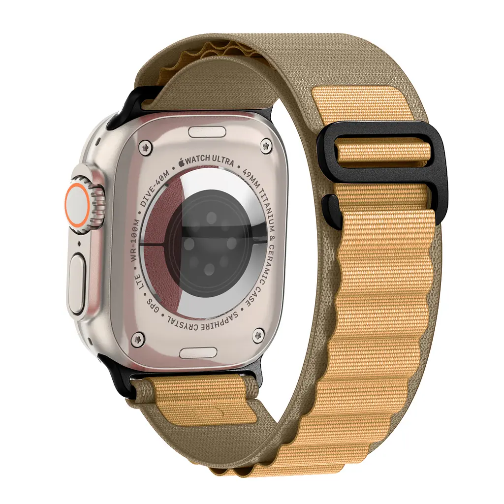 Ремінець для Apple Watch 49/46/45/44/42 (Series 1-3), бежевий, Alpine Loop Alpina Band, тканинний поліестеровий ремінець для смарт-годин, дихаючий, для активного відпочинку та спорту, ArmorStandart (ARM82565) - фото 5