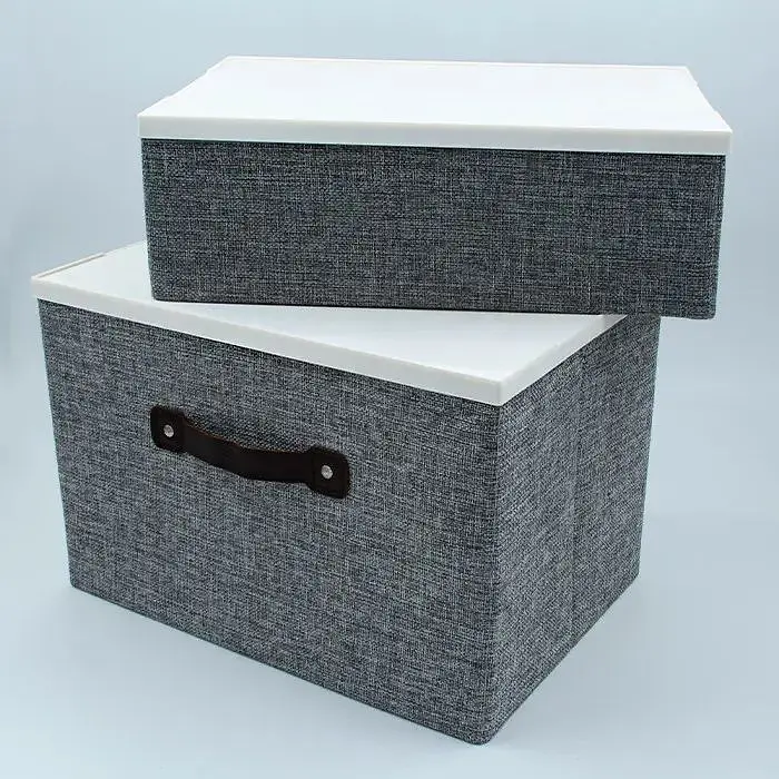 Короб для хранения Handy Home с пластиковой крышкой 33x23x22 см серый (EH-02L) - фото 4