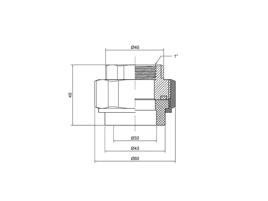 Американка Thermo Alliance d 32мм поліпропіленова 32х1"В для поліпроп. труб (DSI003) - фото 2