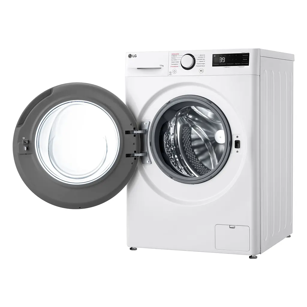 Пральна машина LG фронтальна, 11кг, 1400, A, 57см, дисплей, пара, інвертор, білий - фото 9