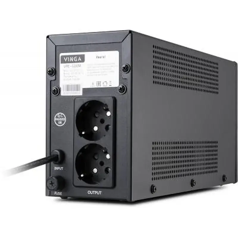 Пристрій безперебійного живлення Vinga LED 600VA metal case (VPE-600M) - фото 3