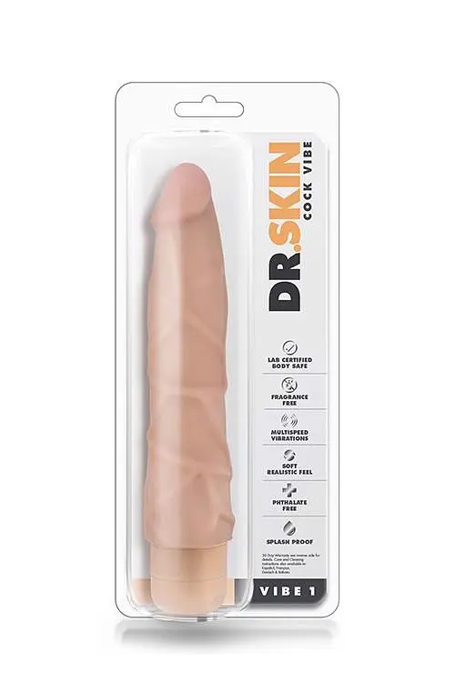 Вібратор Blush Dr. Skin Cock Vibe 1 19.1 см тілесний - фото 2