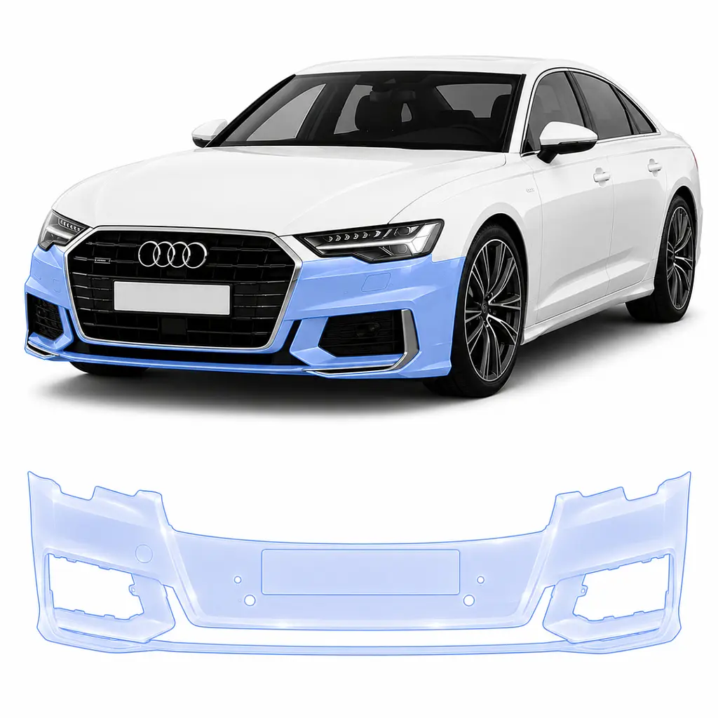 Антигравійна захисна бронеплівка за лекалами для Audi A6 C8 2018-2022 - передній бампер