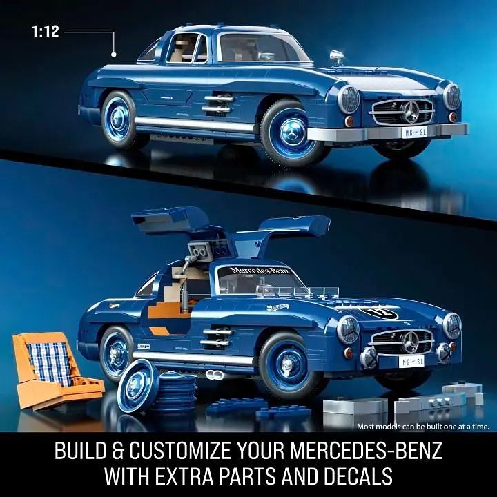 Премиум машинка-конструктор Hot Wheels Mattel Brick Shop Mercedez-Benz 300 SL (HWW25) - фото 4