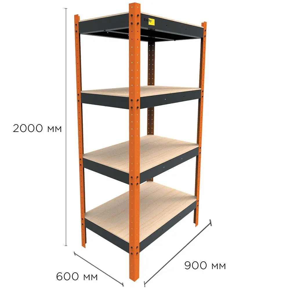 Металлический усиленный стеллаж Emby Heavy Series (размер 2000х900x600мм) 4 полки ДСП до 300кг - фото 2