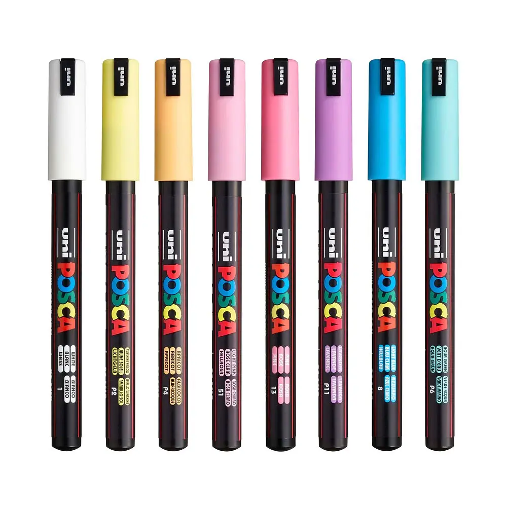 Набор маркеров Uni Posca Soft Color 0.7 мм 8 шт. (PC-1MR SOFT COLOR 8C) - фото 2