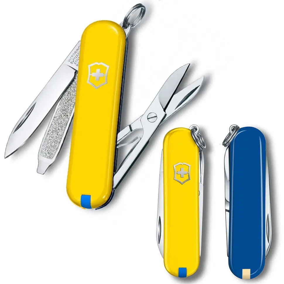 Ніж Victorinox Classic SD Ukraine 58мм,7функ,жовт-син - фото 2